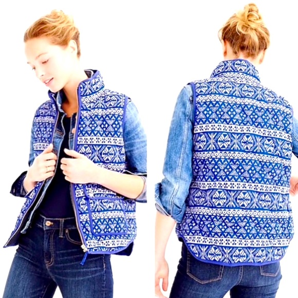 J. Crew Fair Isle Excursion Quilted Down Puffer
Vest M - Picture 2 of 6